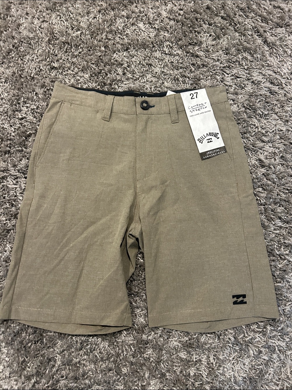 Billabong Olive Flat Front Shorts